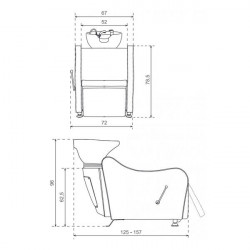 PB ITAMOB10270, esquema lavacabezas relax Nashira cerámica blanca