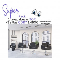 Pack 1 lavacabezas Tor y 3 sillones Odry