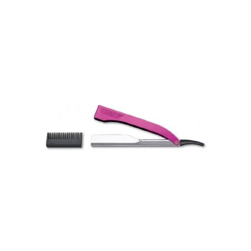 KIE 128 VIOLET, Navaja clásica barbería Kiepe profesional rosa
