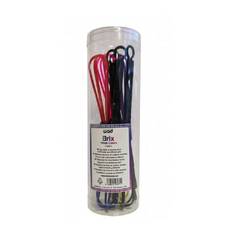 WAD 41446, 6 Batidores tinte colores brix Wad whisk colors