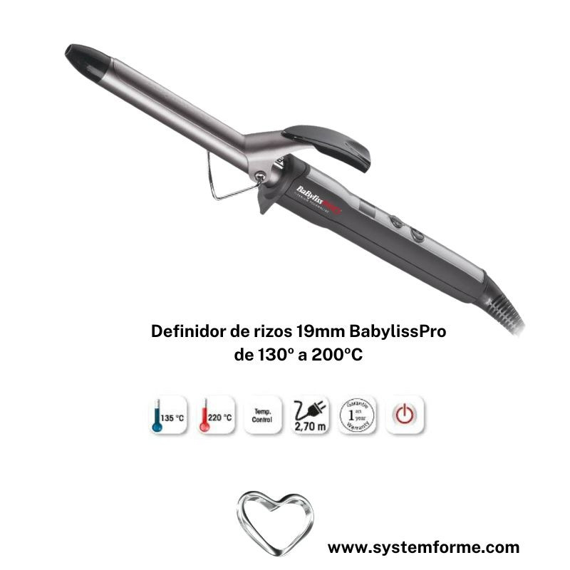 BAB2272TTE 19 Ø, Definidor de rizos Ø19mm Curl-Definer BabylissPro