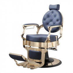 WEO RZBH026.P2, Sillón barbero Buzz estructura gold tapizado azul