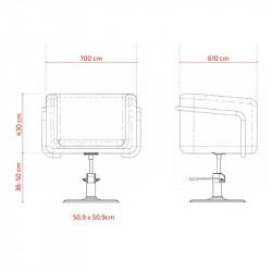 MIY EGAN B F, sillón Egan B F base estrella aluminio fundido black esquema