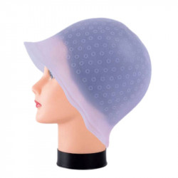 PB BFUTI40810, gorro de mechas blanco translucido mas aguja