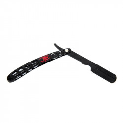 ASR 40423, Navaja fantasy negra tipo mariposa en metal perforado ligero AG