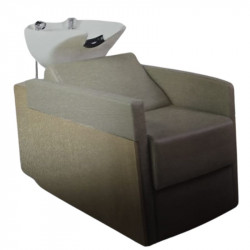 Lavacabezas Rustik reclinable beige cerámica blanca