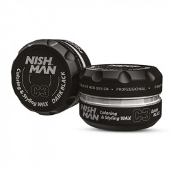 Cera para coloración y peinado Nish Man Negro Oscuro C3 100 ml