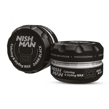 Cera para coloración y peinado Nish Man Negro Oscuro C3 100 ml Cera para coloración y peinado Nish Man Negro Oscuro C3 100 ml