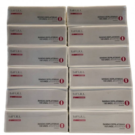 PB BFACC40096/12, pack 12 paquetes tiras depilatorias de 100 uds