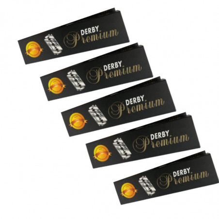 Pack cuchillas Derby premium 5 paquetes de 100 cuchillas dobles