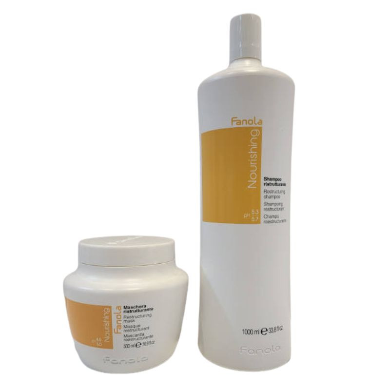FAA 2373 + FAA 2385, Pack champú 1000 ml y mascarilla 500 ml reestructurante Fanola