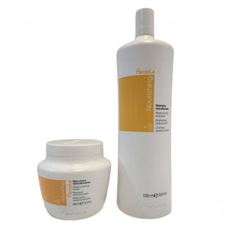 FAA 2373 + FAA 2385, Pack champú 1000 ml y mascarilla 500 ml reestructurante Fanola