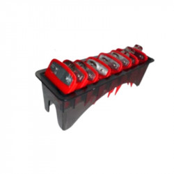 KZ,Set de recalces KZ 8 peines con presilla metálica rojo