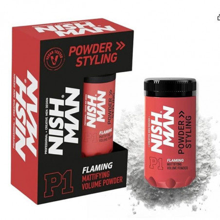 NIN   ,Flaming polvo de peinado Nishman P1 mate NIN   ,Flaming polvo de peinado Nishman P1 mate