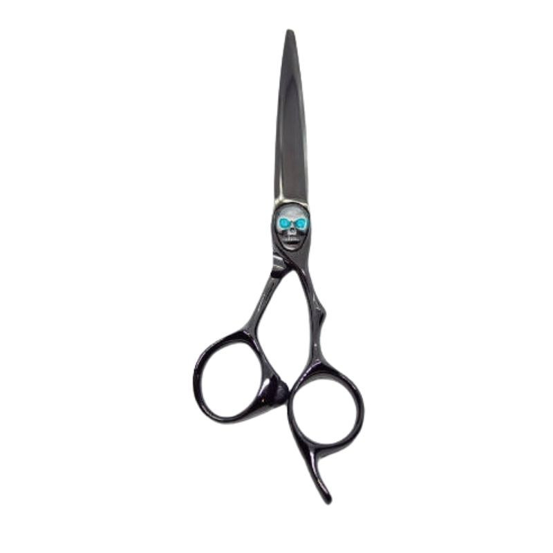 BLD BLSC-4004, Tijera de corte 6'3'' modelo Punisher negra calavera Blessed profesional