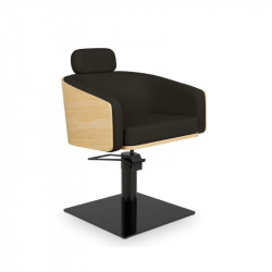 MIY ALYA B BS, Sillón de tocador Alya B BS con base cuadrada en negro