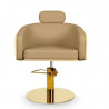 Sillón de tocador Alya BE GR base redonda dorada