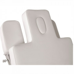 Camilla de masajes Virgo SPA eléctrica tapizado blanco base cream