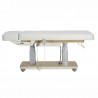 Camilla de masajes Virgo SPA eléctrica tapizado blanco base cream