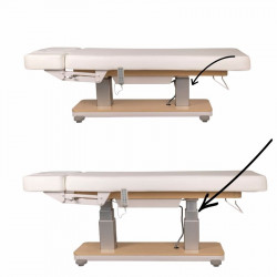 Camilla de masajes Virgo SPA eléctrica tapizado blanco base cream