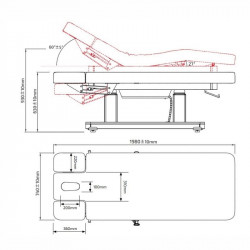 Camilla de masajes Virgo SPA eléctrica tapizado blanco base cream