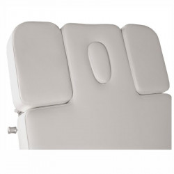 Camilla de masaje Virgo spa eléctrica tapizado blanco base gris
