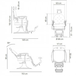 Sillón de barbero Kirk BC color black