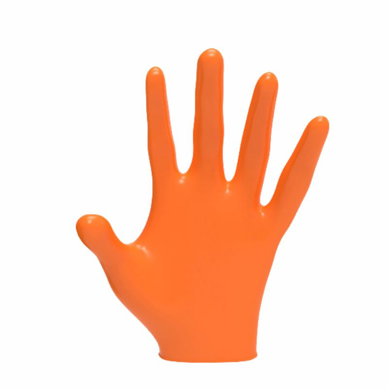 L3VEL99513, Guantes nitrilo Gloves orange 100 uds talla L