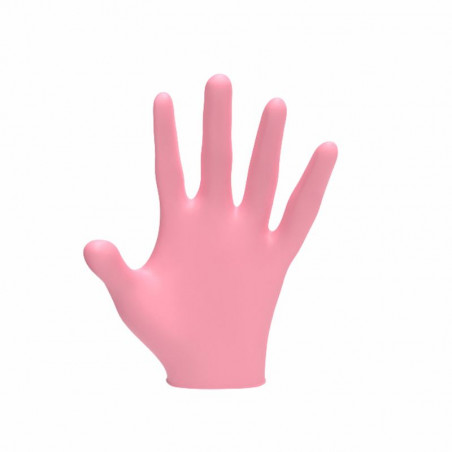 Guantes nitrilo rosa perlado gloves 100 uds talla L