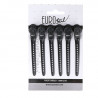 ORL 07580, 6 Pinzas largas cabello negras eurostil
