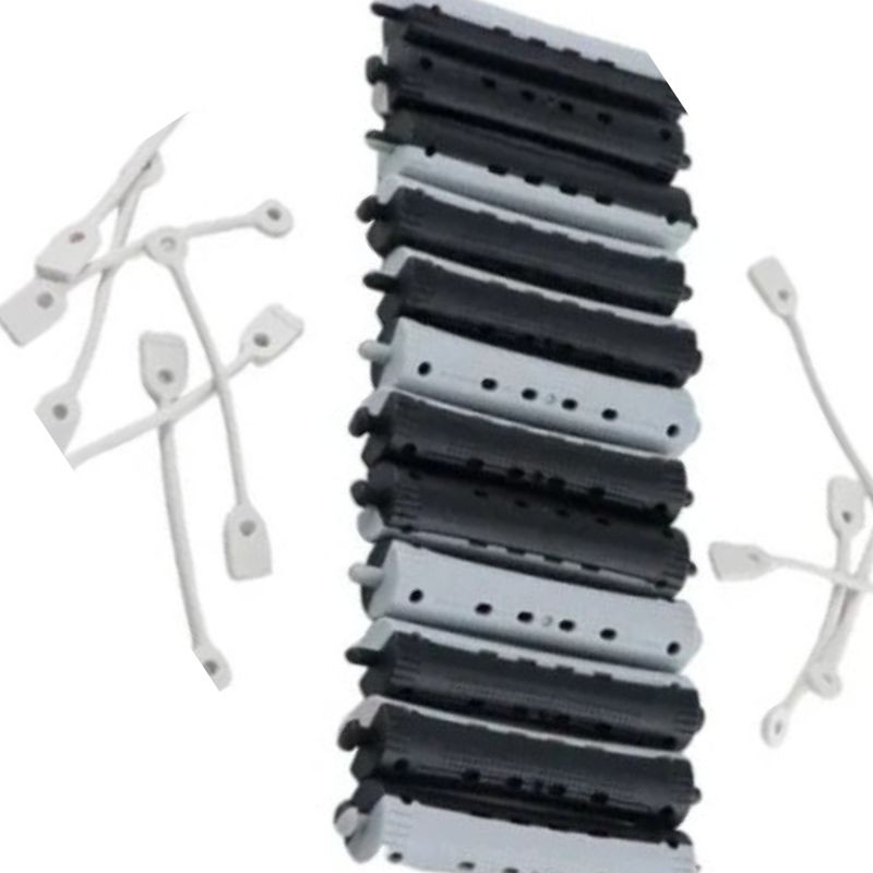 NEE 4500839, Bigudí negro-gris largos 12 unds pack