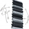 NEE 4500839, Bigudí negro-gris largos 12 unds pack