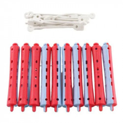 NEE 4500639, Bigudí plástico rojo y azul 12 uds