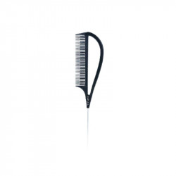PB BFPEI44751, peine separador de mechas con mango y púa de metal en negro
