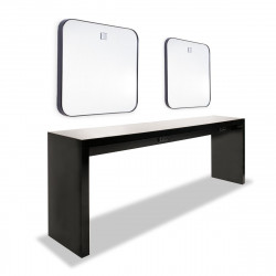 tocador doble a pared bar miroir carre negro brillo