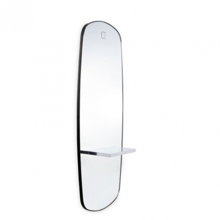 NER FF280NO, Tocador a pared Ovalis negro led encimera acero inox