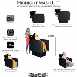NER FA520LIFT, Lavacabezas Midnight Wash Lift altura 95cm y 120cm