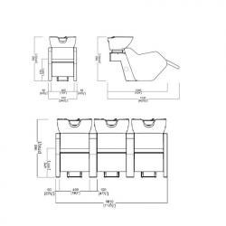 NER FA5103P, Lavacabezas Novawash 3P cerámica blanca Nelson Mobilier
