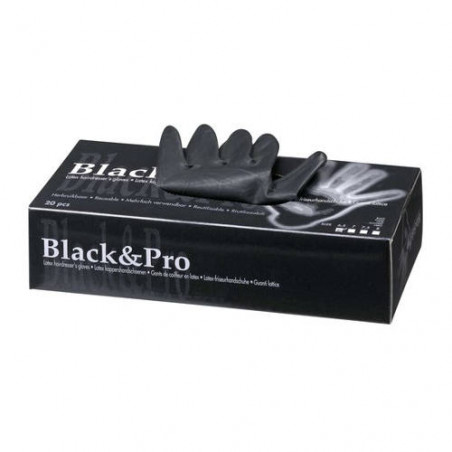 guantes black& pro negros 20pz