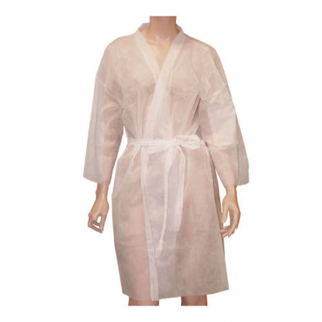 ORL 07307/58, kimonos bolsa10 unidades blancos un solo uso eurostil
