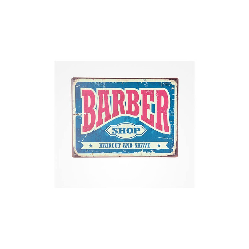 chapa metalica barberia vintage barber shop n7