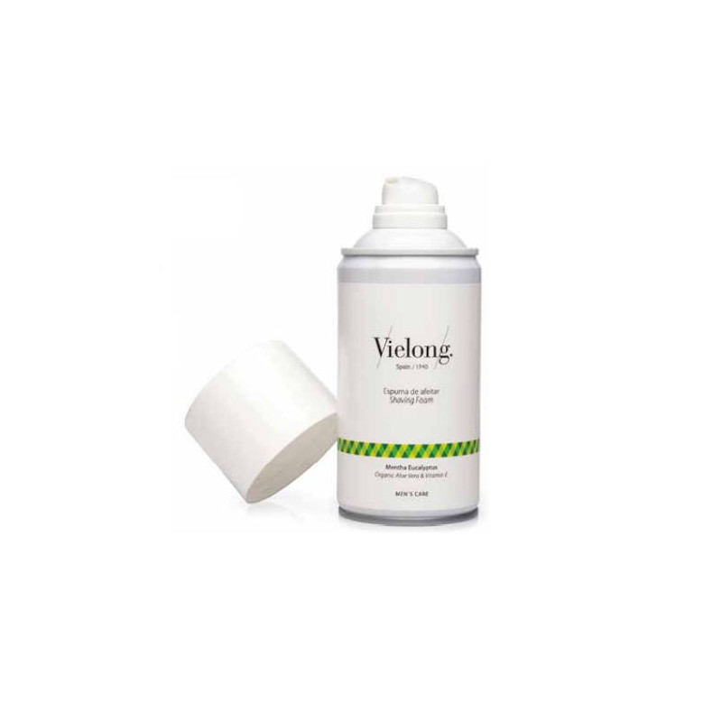 Espuma de afeitar menta y eucaliptus con aloe y vitamina E Vielong 300ml