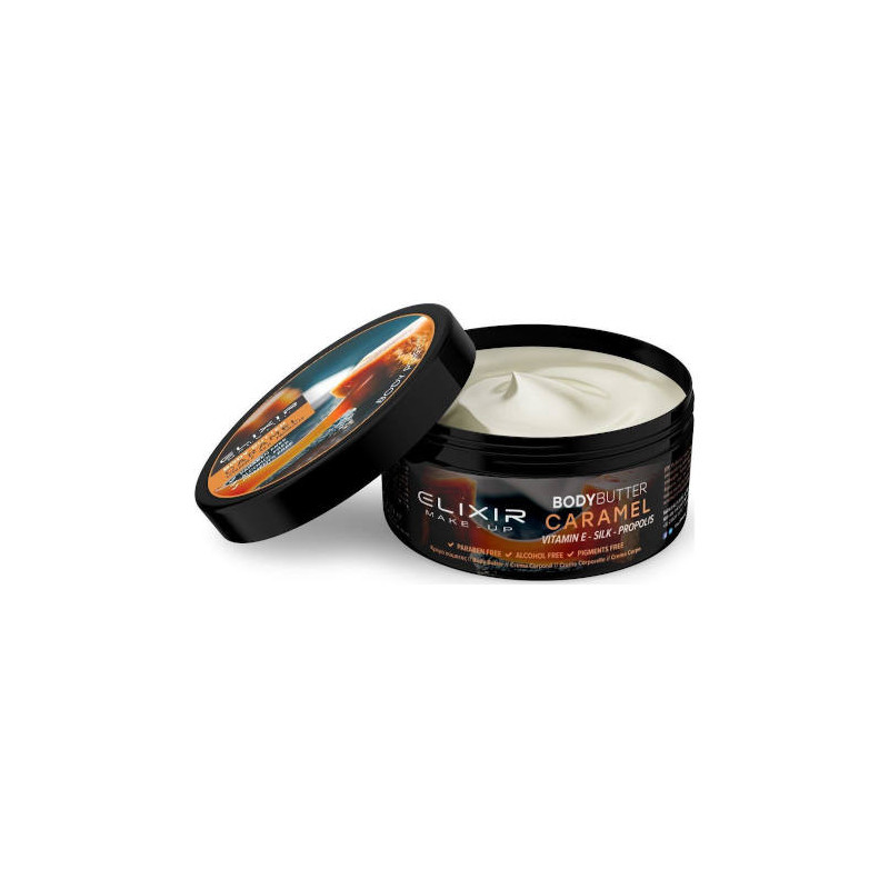 ASR ELBP10, Manteca corporal body caramel + vitamina E + seda + propolis de la firma Elixir.