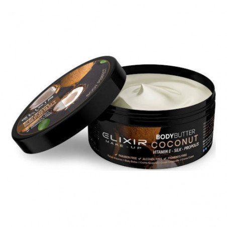 manteca corporal body butter coconut + vitamina E + seda + propolis de la firma elixir