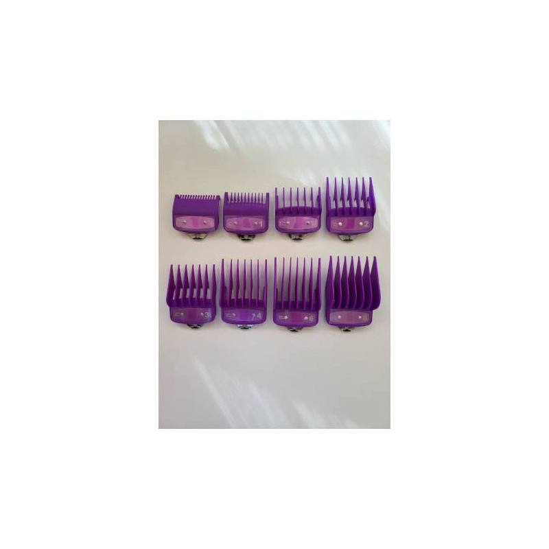 kit 8 peines metalicos color violeta recalces maquinas de corte