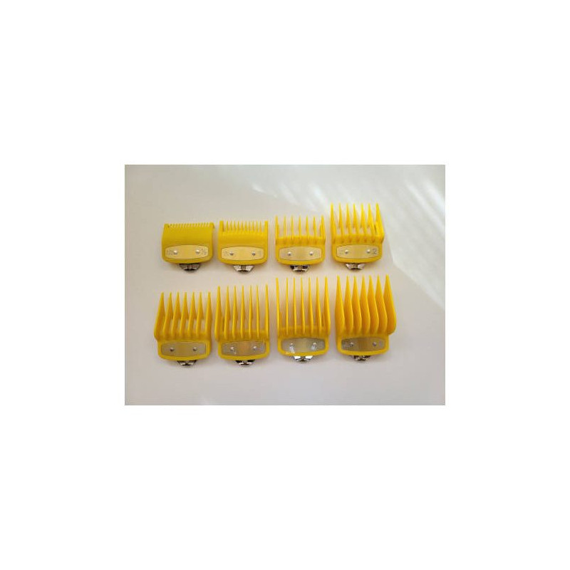 kit 8 peines metalicos color amarillo recalces maquinas de corte