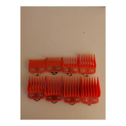 kit de 8 peines recalces para maquinas de corte universal color naranja