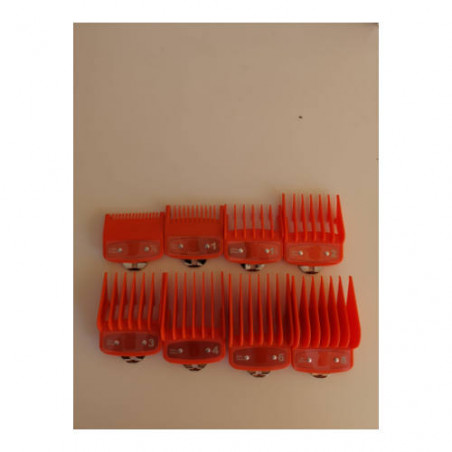 kit de 8 peines recalces para maquinas de corte universal color naranja