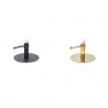 novedades bases redondas de acero en negro y dorado