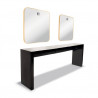 tocador doble a pared bar miroir carre dorado brillo